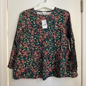 NWT J Crew Crewcuts Floral Flounce Long sleeve Shirt